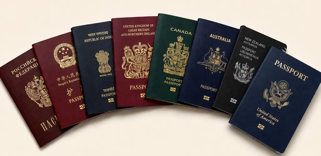 Passports from many countries